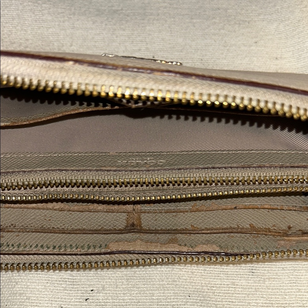 Coach Taupe Leather Wallet - Picture 9 of 12